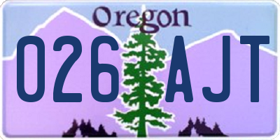 OR license plate 026AJT