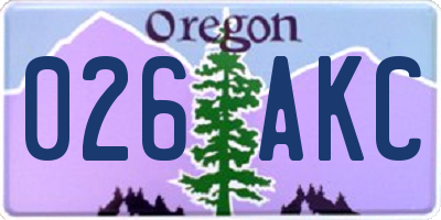 OR license plate 026AKC