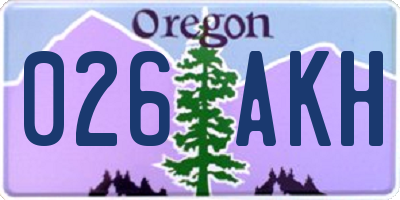 OR license plate 026AKH