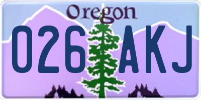 OR license plate 026AKJ