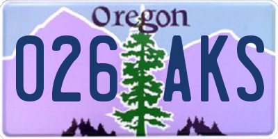 OR license plate 026AKS