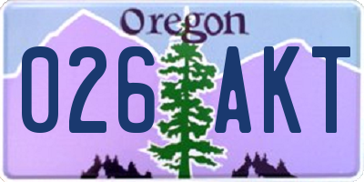 OR license plate 026AKT