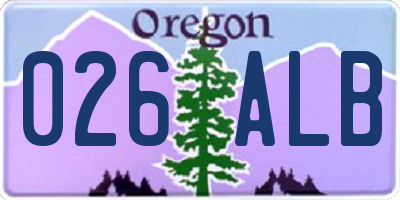 OR license plate 026ALB