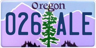 OR license plate 026ALE
