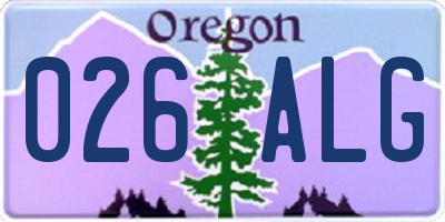 OR license plate 026ALG
