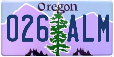 OR license plate 026ALM