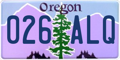 OR license plate 026ALQ