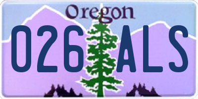 OR license plate 026ALS