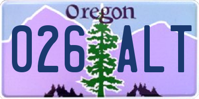 OR license plate 026ALT