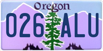 OR license plate 026ALU