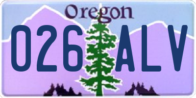 OR license plate 026ALV