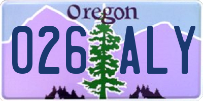 OR license plate 026ALY