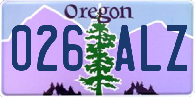 OR license plate 026ALZ