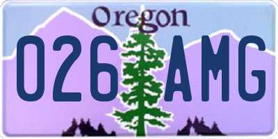 OR license plate 026AMG
