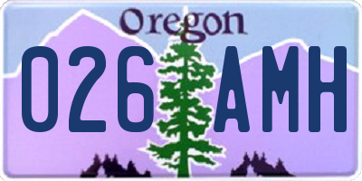 OR license plate 026AMH