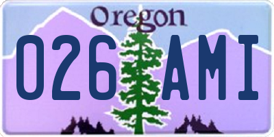 OR license plate 026AMI