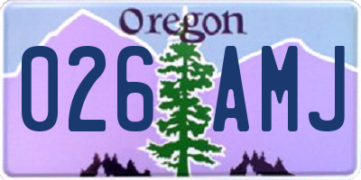 OR license plate 026AMJ