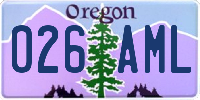 OR license plate 026AML