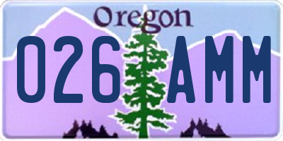 OR license plate 026AMM