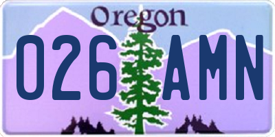 OR license plate 026AMN