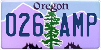 OR license plate 026AMP