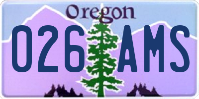OR license plate 026AMS