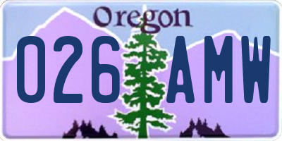 OR license plate 026AMW