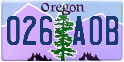 OR license plate 026AOB