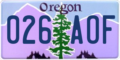 OR license plate 026AOF