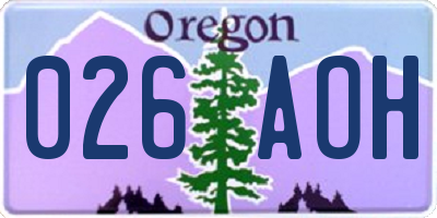 OR license plate 026AOH