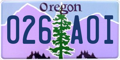 OR license plate 026AOI