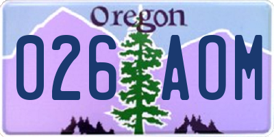 OR license plate 026AOM