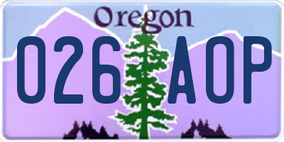 OR license plate 026AOP
