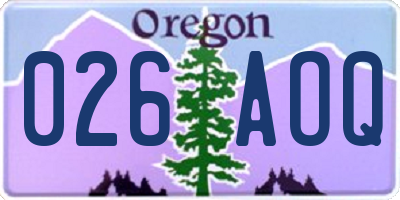 OR license plate 026AOQ