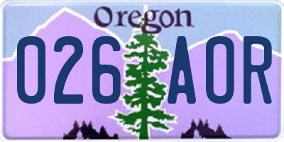 OR license plate 026AOR