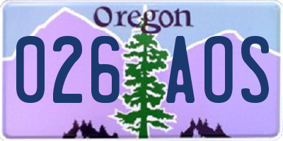 OR license plate 026AOS
