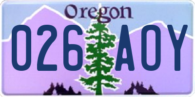 OR license plate 026AOY