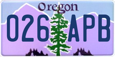 OR license plate 026APB