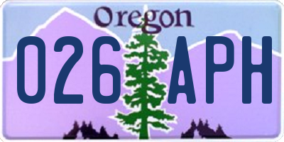 OR license plate 026APH