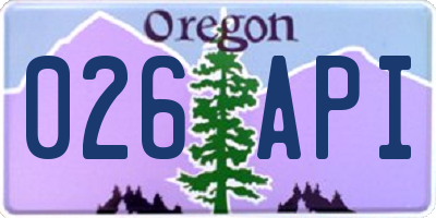 OR license plate 026API
