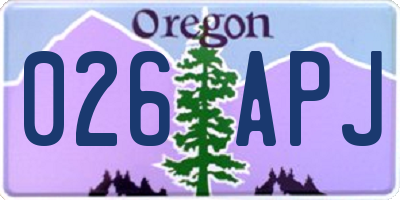 OR license plate 026APJ