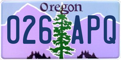 OR license plate 026APQ
