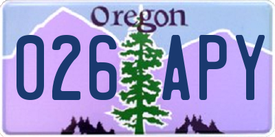 OR license plate 026APY