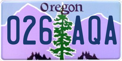 OR license plate 026AQA