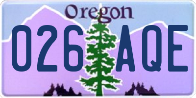 OR license plate 026AQE