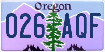 OR license plate 026AQF