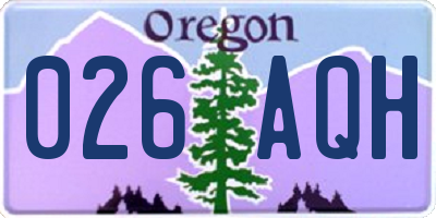 OR license plate 026AQH