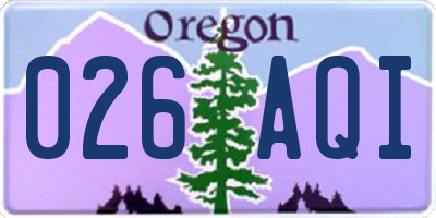 OR license plate 026AQI