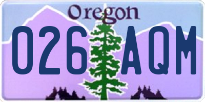 OR license plate 026AQM