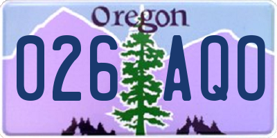 OR license plate 026AQO